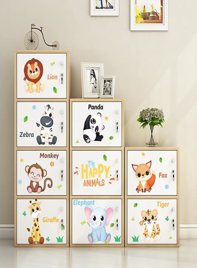 Supzone Jungle Animal Wall Decal Kids Educational Wall Stickers Monkey Lion Giraffe Wall Decor DIY Vinyl Mural Art for Kids Baby Nursery Playroom Bedroom Living Room Home Decoration - Image 3